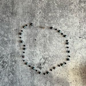 Blue beaded 8” necklace